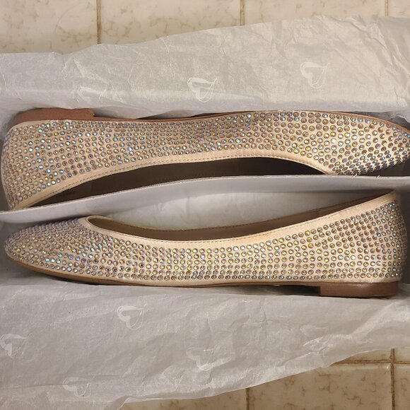 Steve Madden Shoes - Steve Madden Rhinestone Flats (Very low heel) I-Dreemy Blush Mult Size 9.5